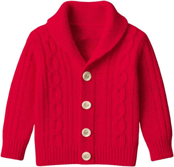 Baby Boys Cardigan Crochet Sweater V-Neck Knit Button up Knitted Pattern Pullover Sweatshirt
