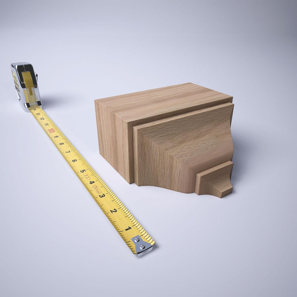2 3/4"P x 5 1/2"W x 5 5/8"H Solid Hardwood Stain Grade Universal Mid Crown Moulding Coupler Block for