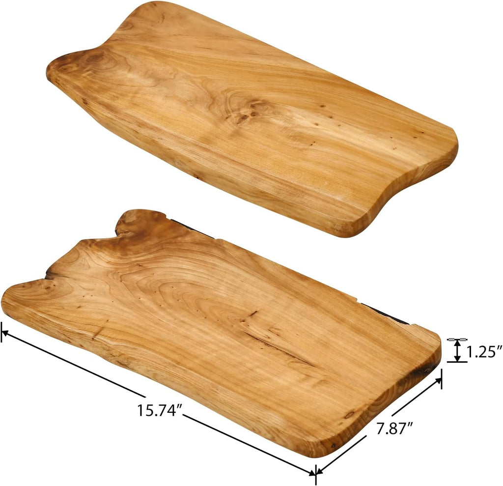 16" Live Edge Cedar Floating Shelves, Set of 2 | Each shelf measures approximately 15.75" W × 7.87" D × 1.25" H