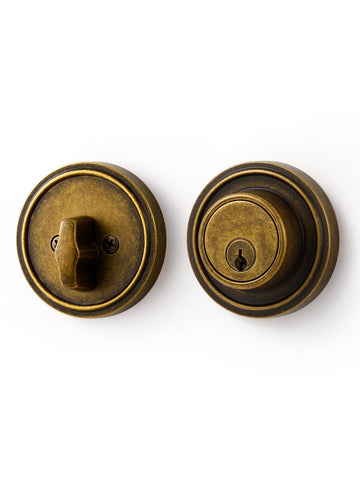 Deadbolt Antique Brass Retro Keyed Entry Vintage Dead Bolt Lock 1 Pack