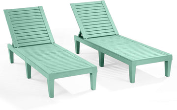 Lounge Chair Outdoor, Tanning Chair, Chaise Lounge Outdoor Set of 2 | 5 Adjustable Positions, Waterproof &