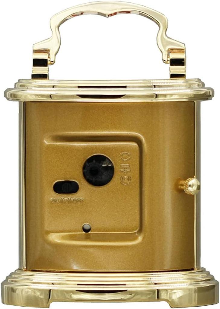 Gold Alloy Bedroom Alarm Carriage Clock, 4.3 x 3 Inches