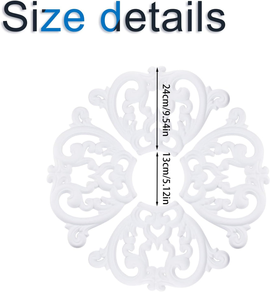 1PCS PU Ceiling Medallion Decorative Ceiling Fan Medallion White Round Home Lighting Living Room Aisle Ceiling