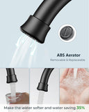 Matte Black Bathroom Faucets, 4 Inch Centerset Bathroom Sink Faucet 2 or 3 Hole with Pop up Drain and cUPC Hose