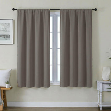 Latte Blackout Curtains 54 Inches Long 2 Panels
