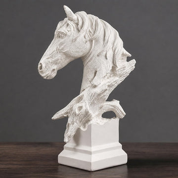 Art Retro Horse Head Ornament,Resin Statue Ornaments,Abstract Style Sculptures,Living Room Dining Desk