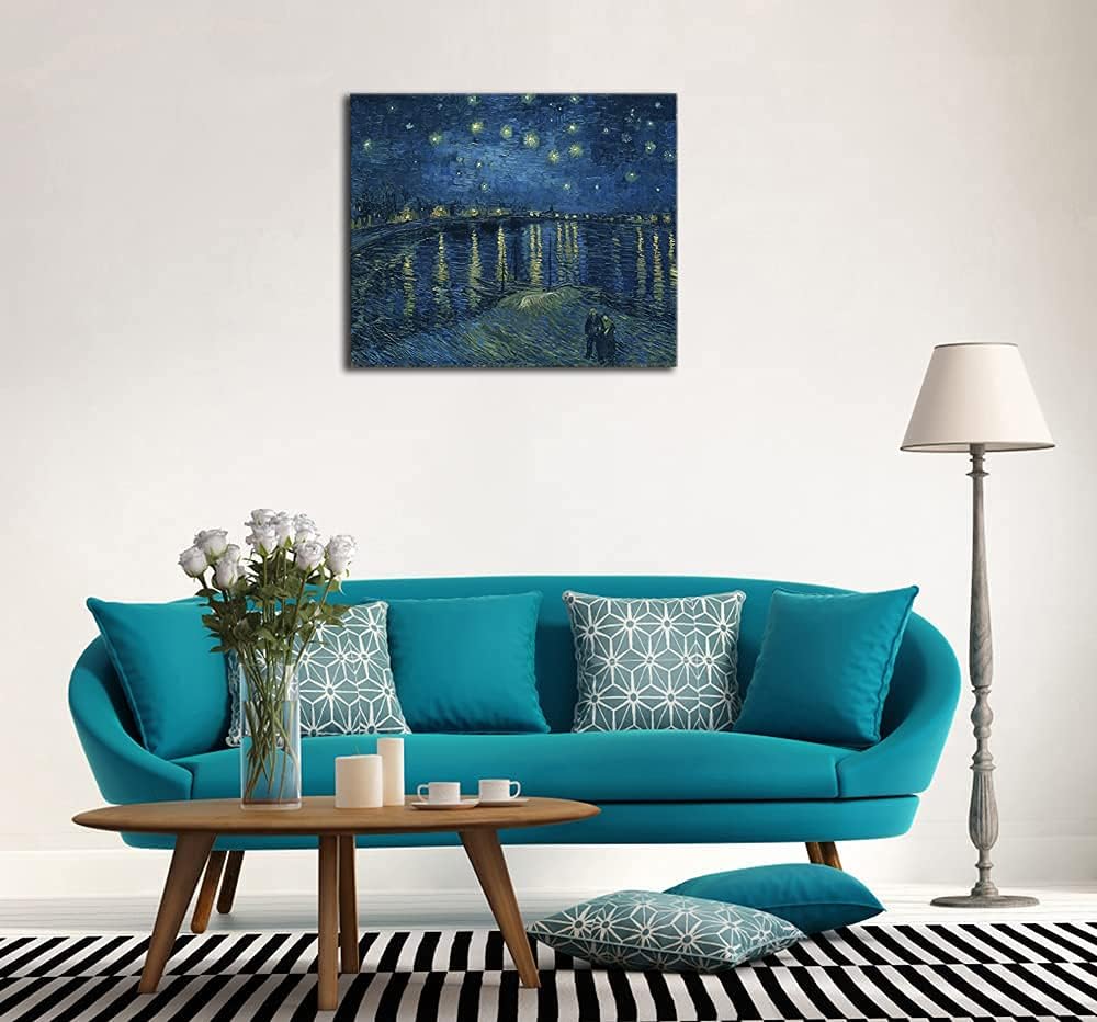 Starry Night Over the Rhone by Van Gogh Classic Oil Paintings Reproduction Modern Seascape Giclee Canvas Prints