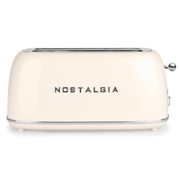 Classic Retro 4-Slice Toaster- Vintage Design- Enamel Coated Steel Body- Wide Slots for all Breads- Crumb Tray, Cord