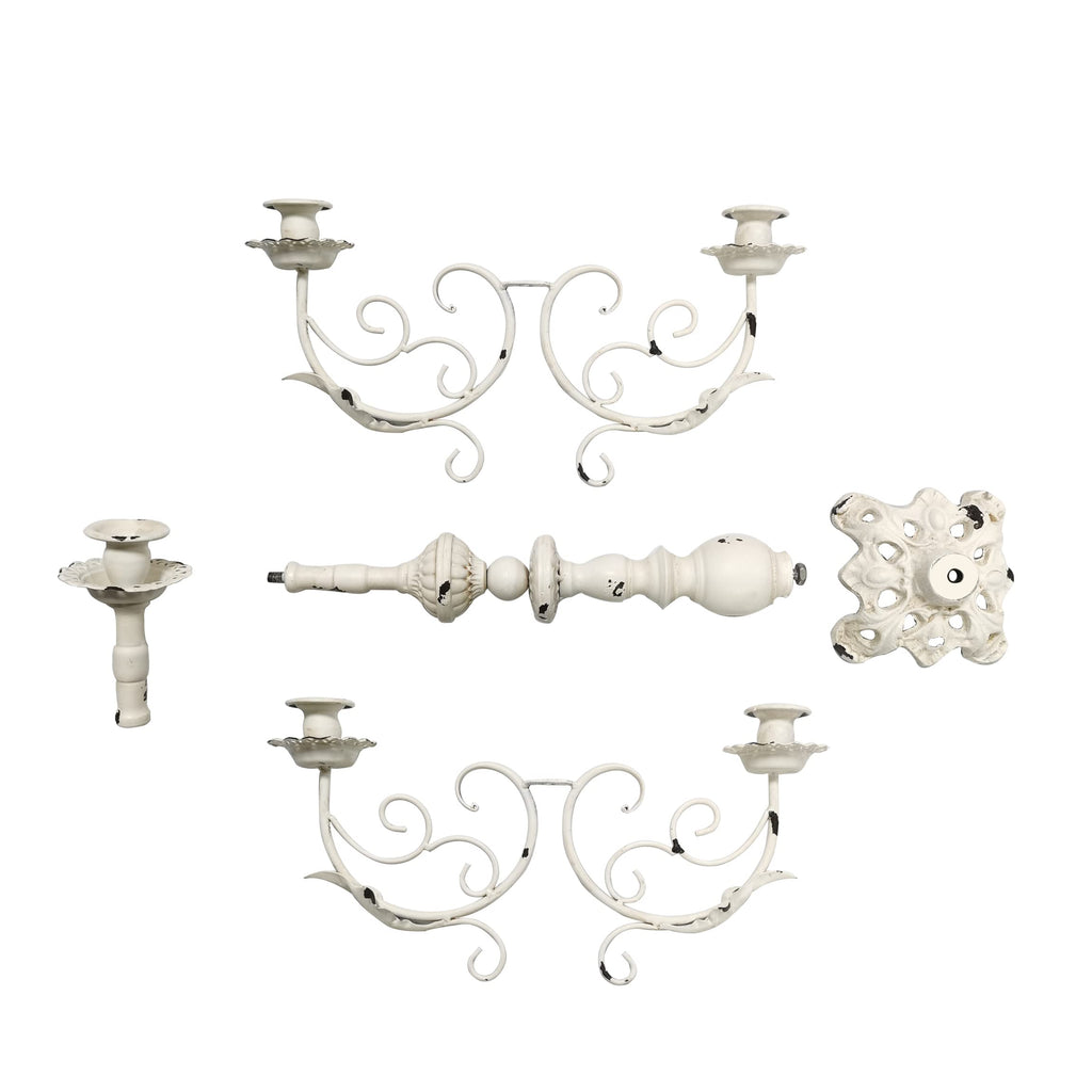 Cast Iron Candlestick Holders - Vintage Metal Candelabra - Candlestick Holders for 1/2-1 inch Taper Candles, 5 Arms