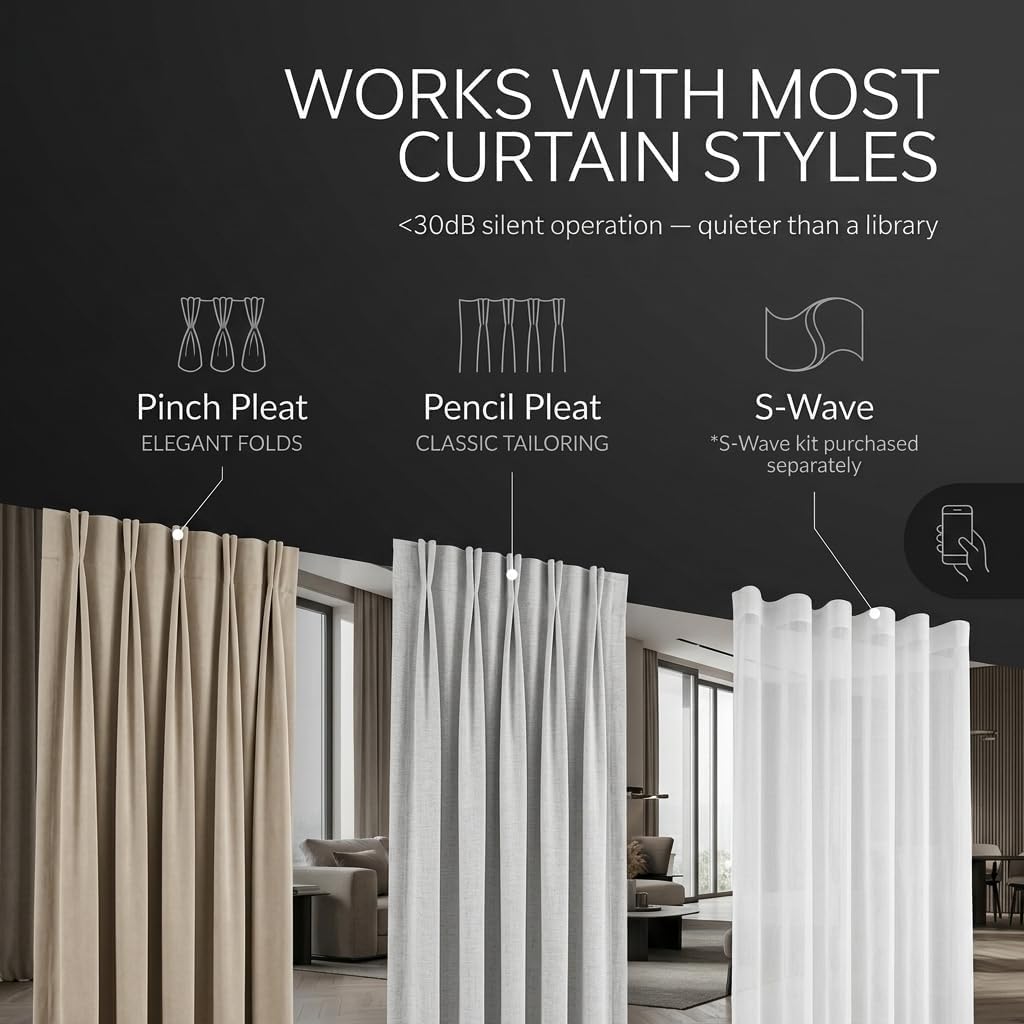 Smart Curtains System, Electric Curtain Track with Automated Rail【Motorized and Adjustable Tracks/Rod/Pole (up to 3.2