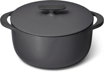 Enameled Cast Iron Round Dutch Oven | 6.5 qt Cast Iron Dutch Oven with Lid, 3 Layer Enamel Coating, No Seasoning