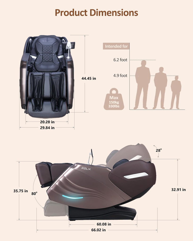 Massage Chair Full Body with Body Scan, Zero Gravity, SL-Track, Brown | 20 Modes Shiatsu Massage Chair Built-in Heat