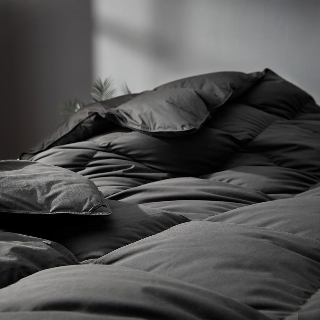 Grey Goose Feather Down Comforter Twin, Premium All Season Duvet Insert