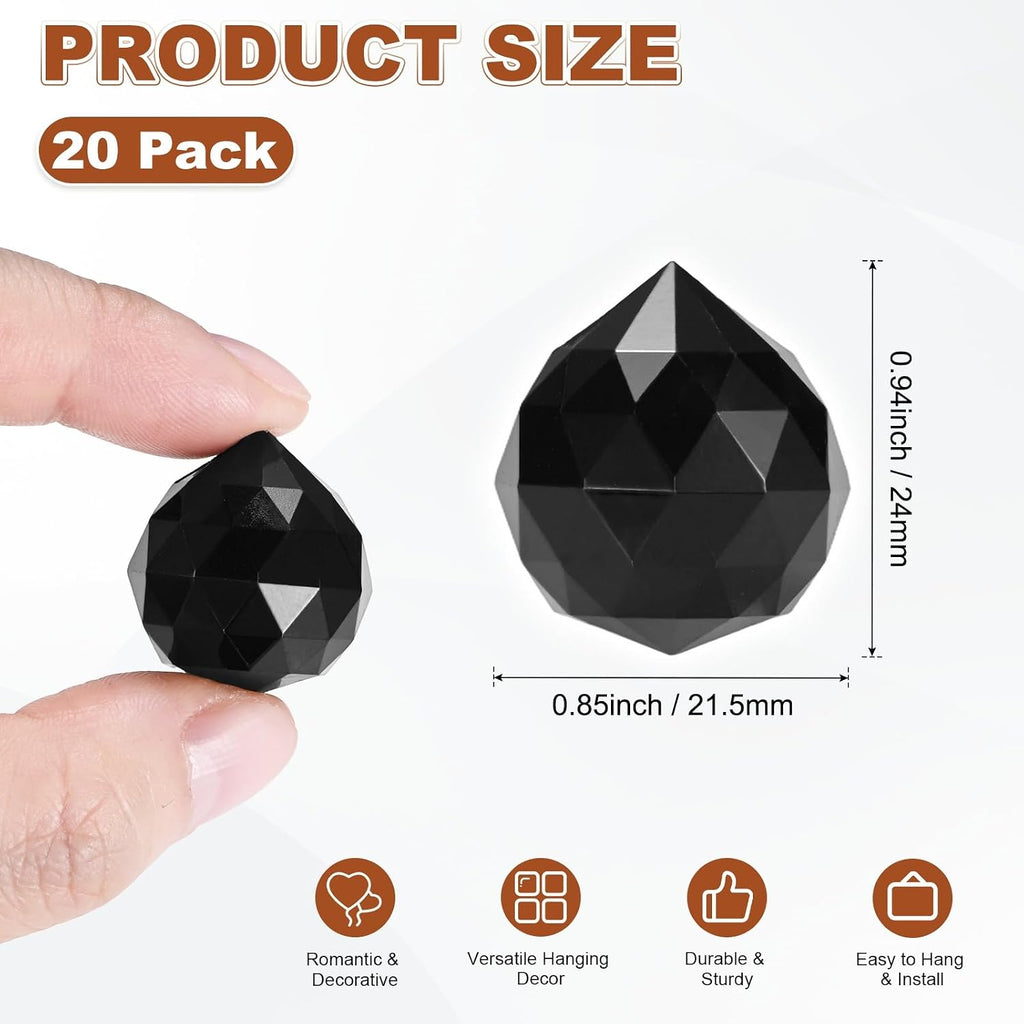 20-Pack Crystal Ball Prisms, 24mm/0.94 Inch Chandelier Pendant Maker Hanging Crystals Chandelier Prisms for