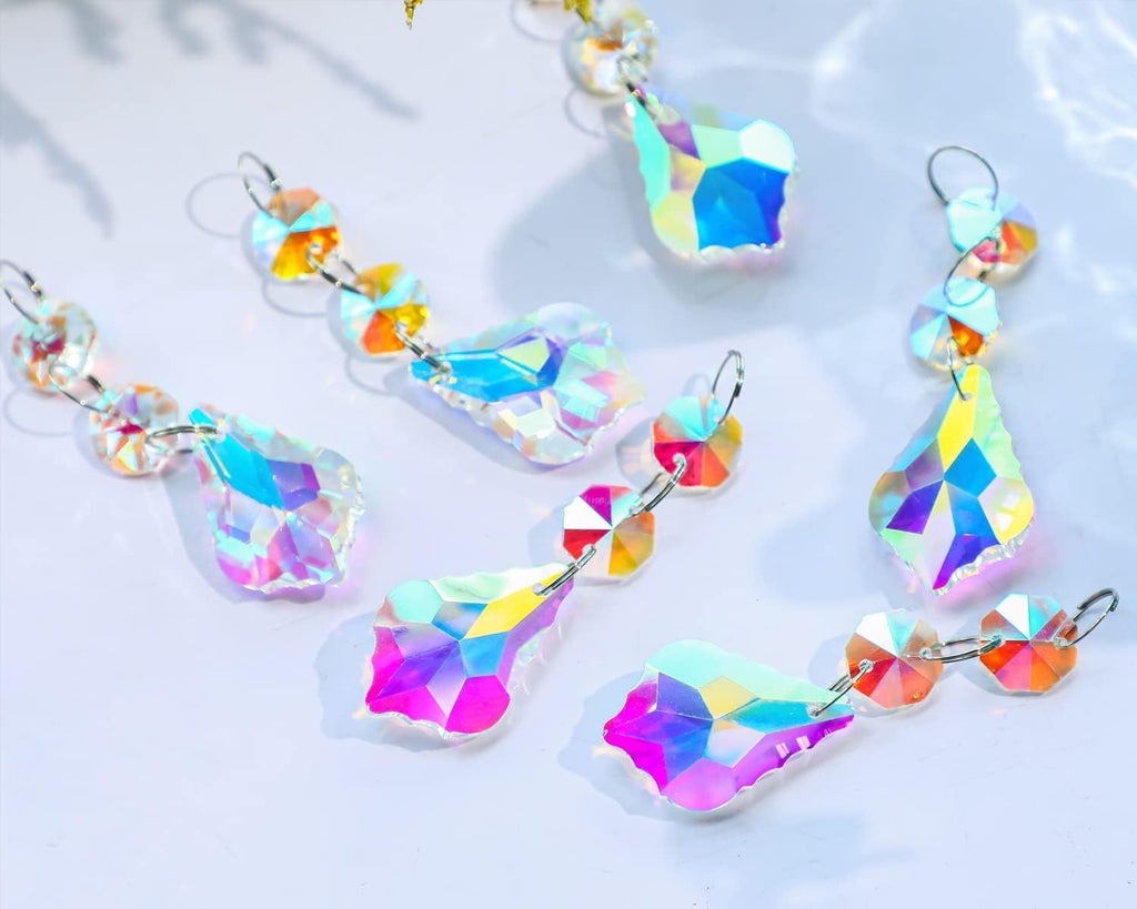 25pcs 38mm Crystal Chandelier Prism Pendants, Suncatchers Hanging Crystals - Horse Eyes Chandelier Prism Replacement