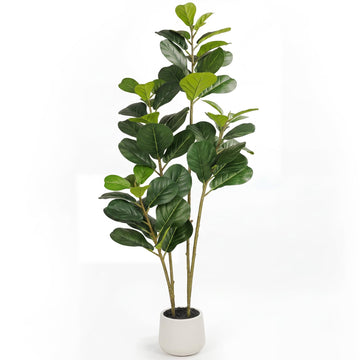 6FT Artificial Fiddle Leaf Fig Tree for Indoor Home Office Decor-Realistic Fake Ficus Tree in Black Planter, Faux