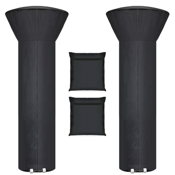 [2 Pack] Patio Heater Covers with Zipper and Storage
