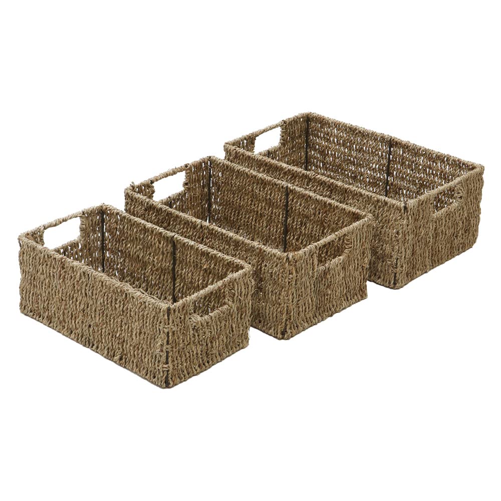 Seagrass Set of 3 Rectangular Storage Baskets