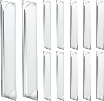 12 Pieces Chandelier Crystals Replacement K9 Crystal Prisms with Hooks for Crystal Chandeliers Metal Clip Crystal