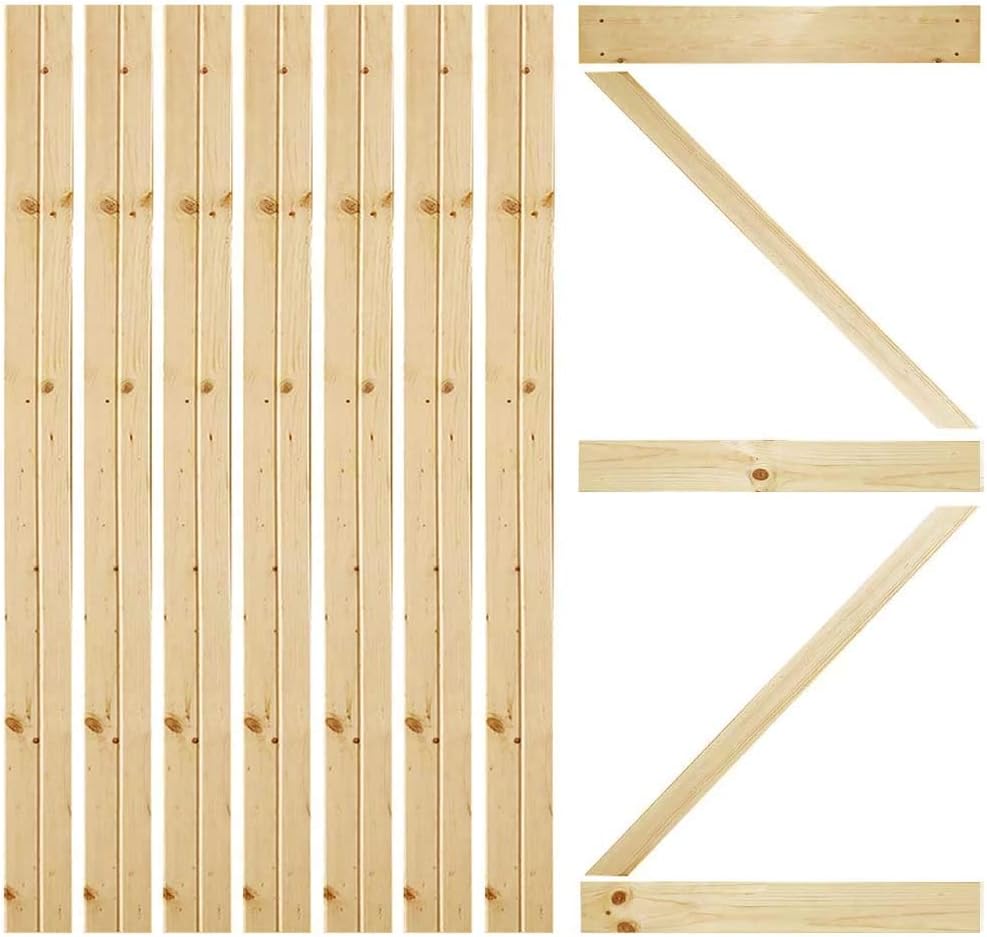 K-Bar Solid Pine Core Unfinished Interior Barn Door Slab DIY Kit 83.5 in. x 36 in.
