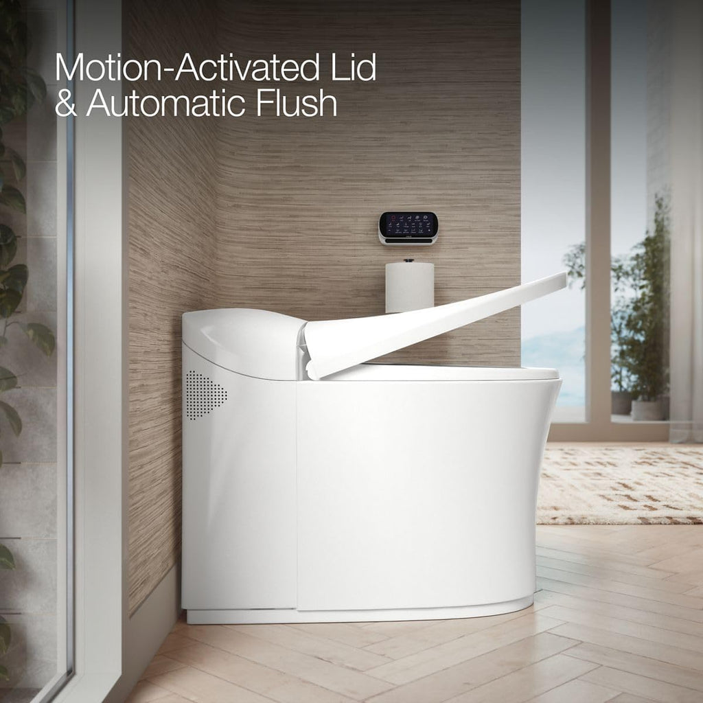 K-77795 Eir Comfort Height One-Piece Elongated, Dual-Flush, Smart Toilet with Bidet Built In, White