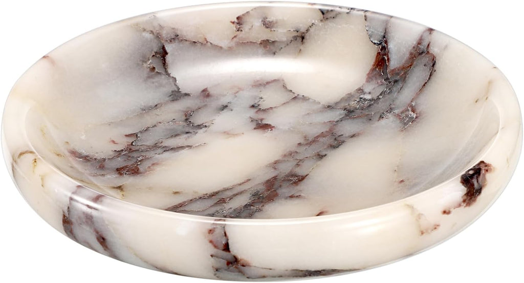 Decorative Key Holder Table Round Key Bowl Marble Nightstand Organizer for Candle Jewelry Tray for Earrings Necklaces