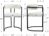 White Sherpa Dining Chairs Set of 4, Modern Boucle Barrel Dining Chairs with Comfy Back