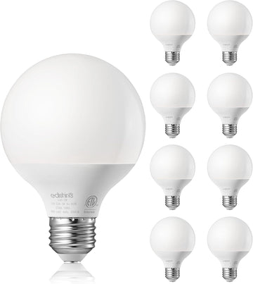 Vanity Light Bulbs, G25 LED Bathroom Light Bulbs, Globe 25 Watt Equivalent Light Bulb, CRI90+ 2700K Warm White 450LM (8 Pack)