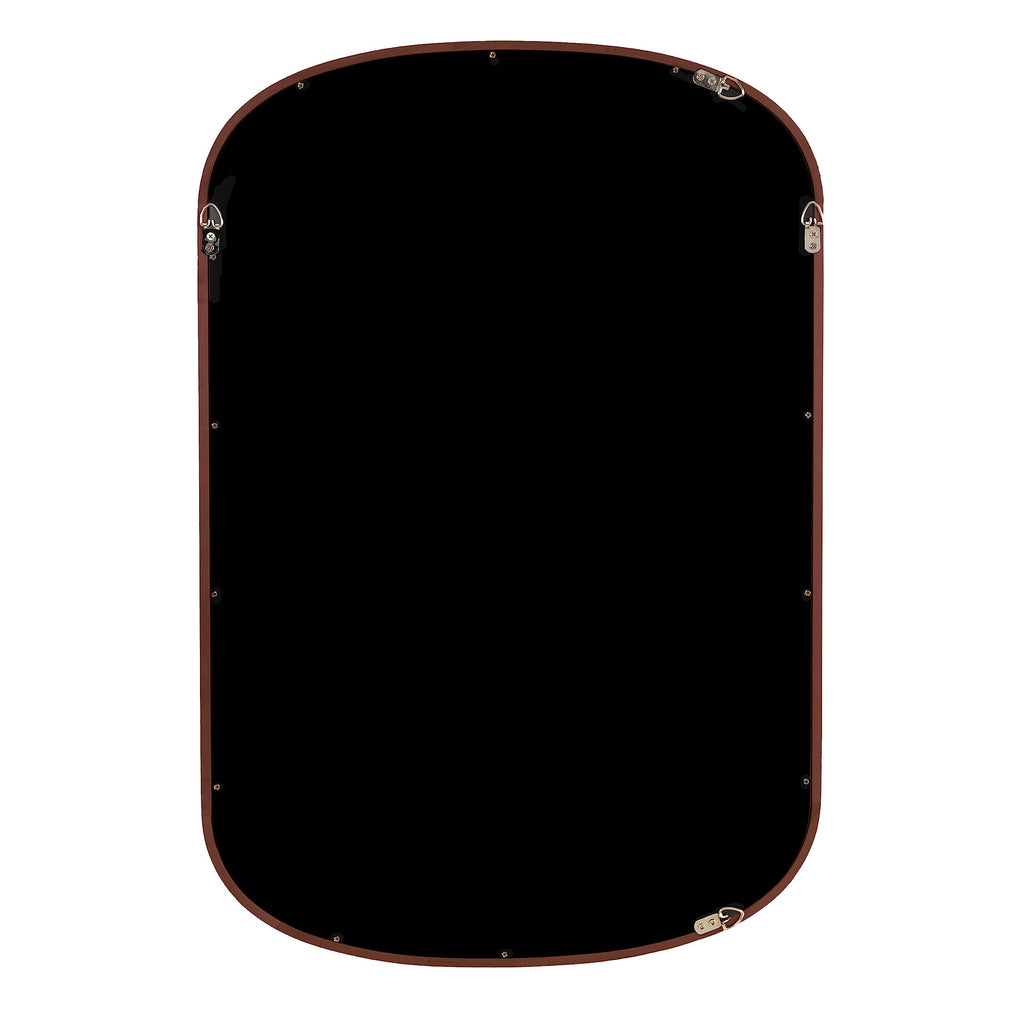 Talma Arched Oval Wall Mirror; 24 x 36; Dark Walnut; Transitional Capsule Mirror with Solid Poplar Wood Frame and
