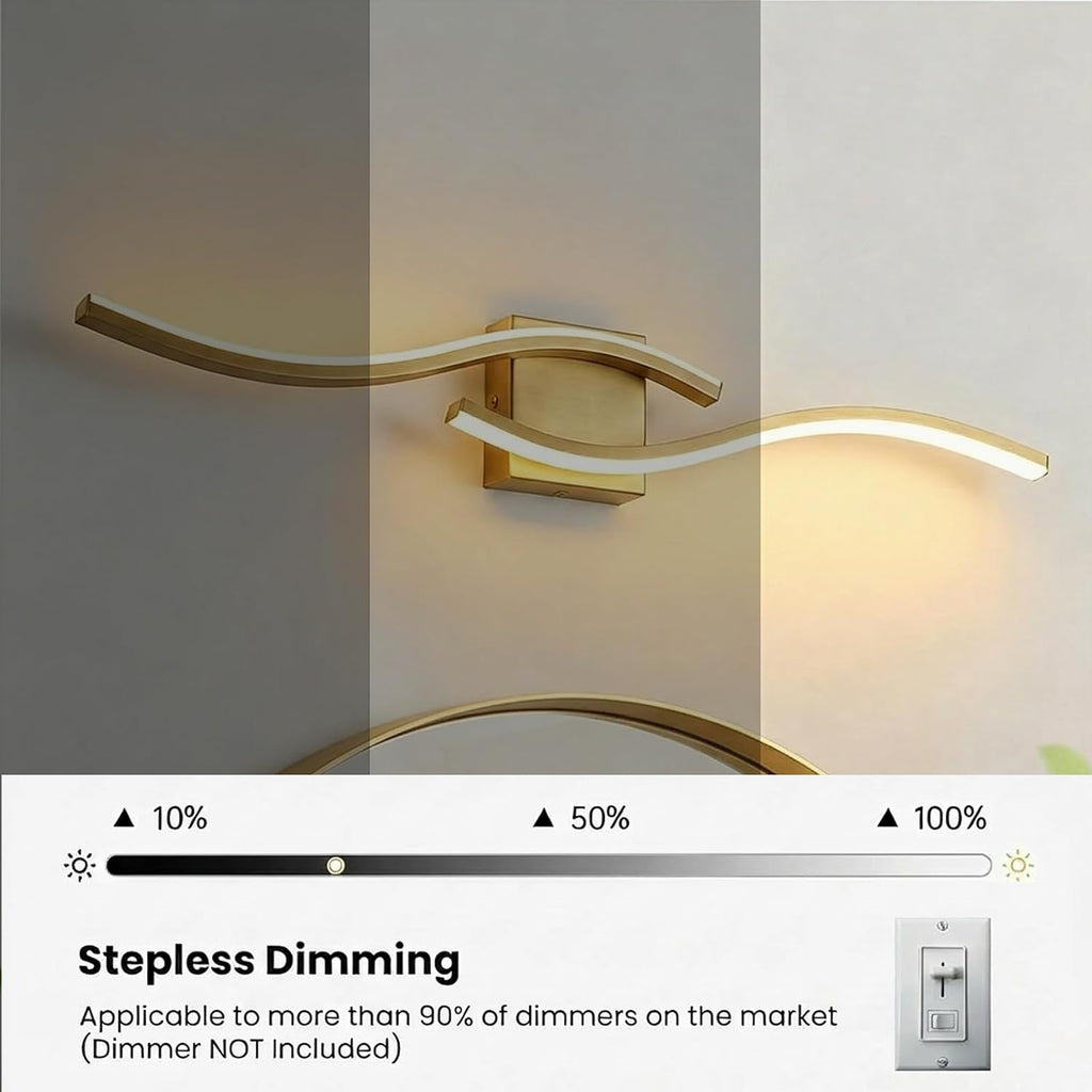 Vanity Light , 31.6 Inch Gold LED Dimmable | Bathroom Lights Fixture Over Mirror, 5CCT Adjustable Color Temperatures