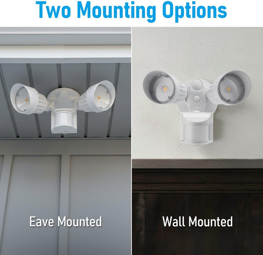 Motion Sensor Security Lights Dusk to Dawn IP65 5000K White | COB LED Motion Detector Flood Light Outdoor, 100-277V