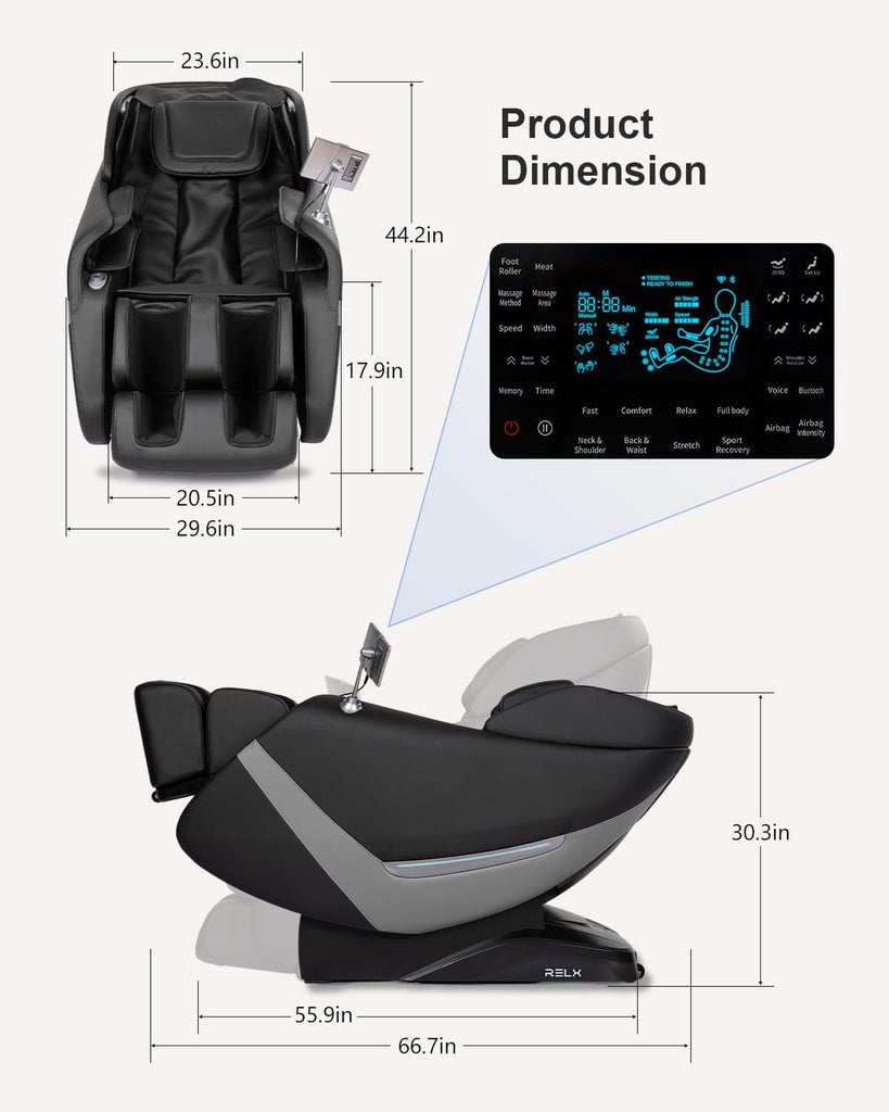 Massage Chair Full Body, Shiatsu, Airbag Massage, SL-Track, Black | Zero Gravity Massage Chair with 13 Modes, Body