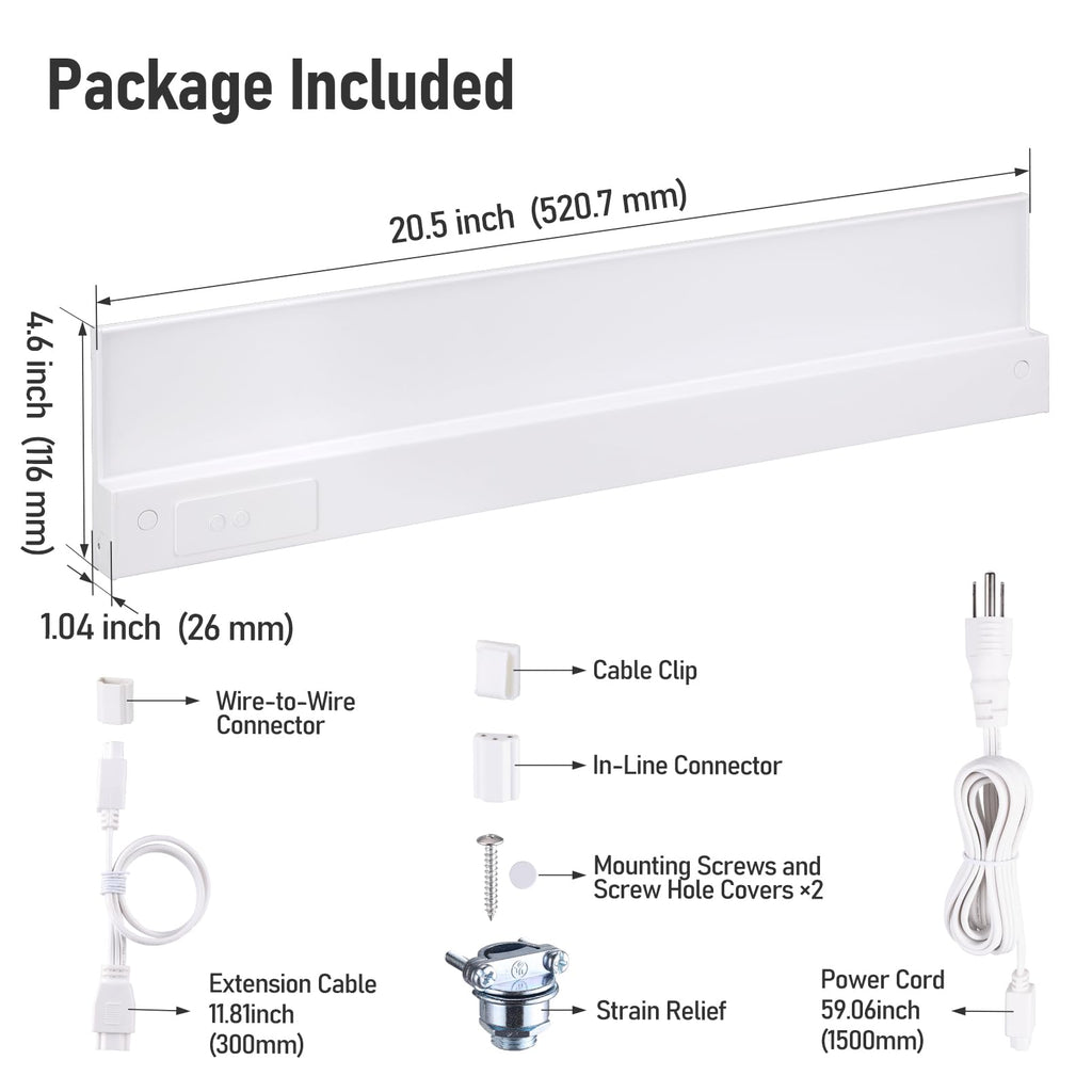 Ultra-Slim LED Under Cabinet Lighting Fits 24" Cabinets