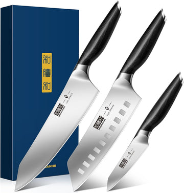 3-Piece Knife Set, Ultra Sharp Japanese Kitchen Chef Knife Set | High Carbon Powder Steel Kitchen Knife Set