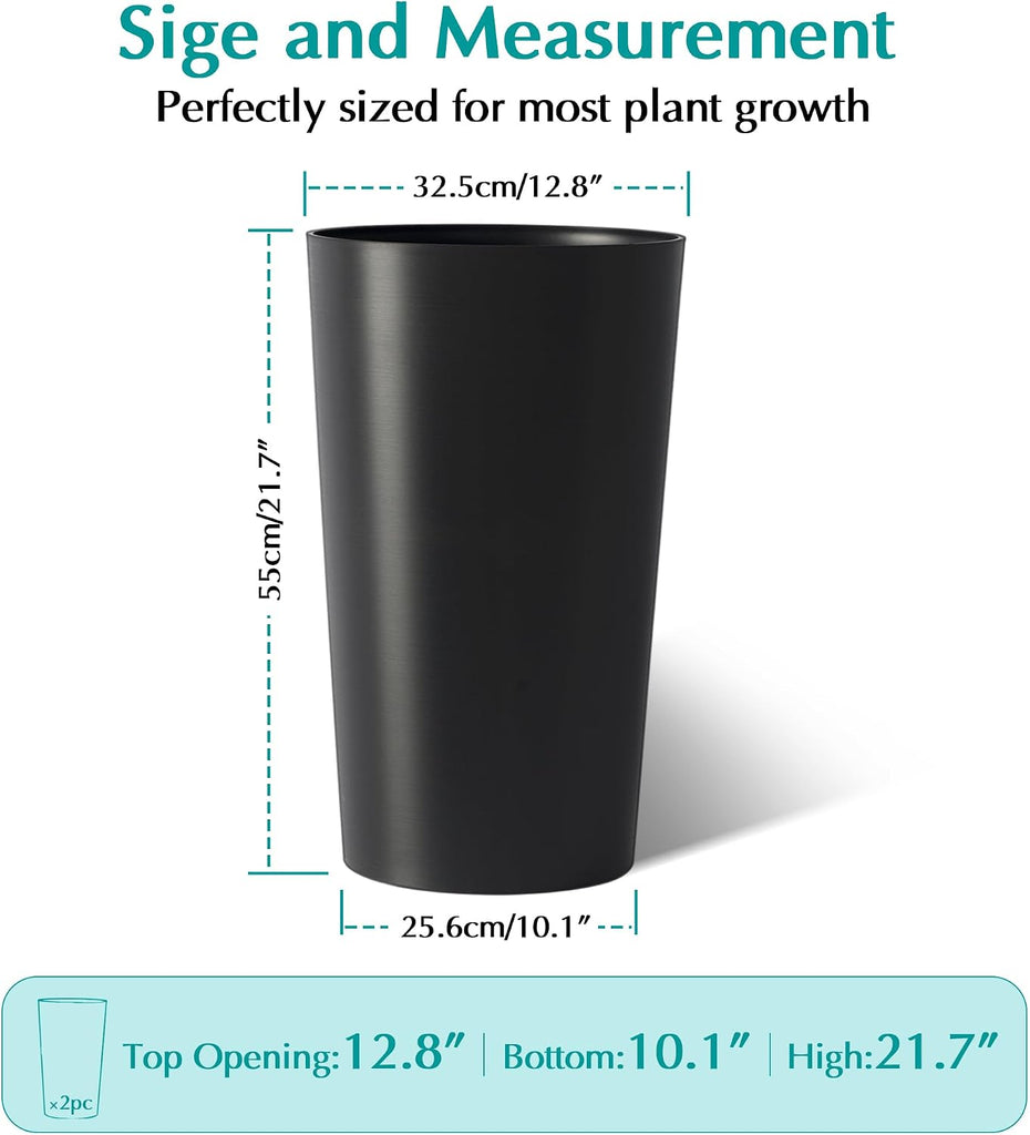 Planters for Outdoor Plants, Flower Plant Pots, Garden Bed, Herb Planter - Modern Tall Square Planter Box for Indoor