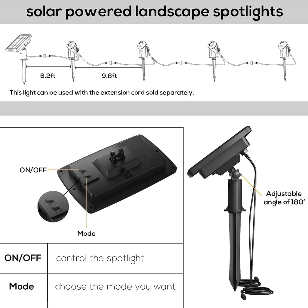 Smart Bluetooth Landscape Spotlights 4 Pack, RGBW Landscape Light, Solar Spot Lights Outdoor, Solar Outdoor Uplights