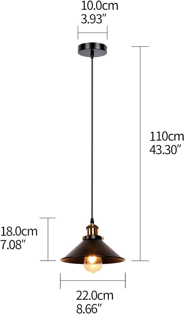 Industrial Retro Black Iron Kitchen Restaurant Bar Balcony Hanging Pendant Light (1 Pack)