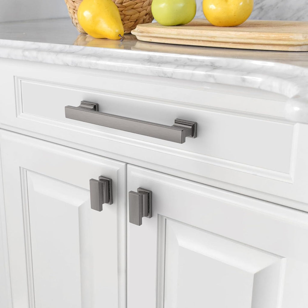 10 Pack 5 Inch(128mm) Brushed Black Nickel Kitchen Cabinet Handles, Cabinet Pulls Kitchen Cabinet Hardware Drawer Pulls