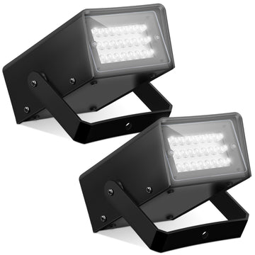 2 Pack LED Strobe Lights Mini Stage Party Outdoor, White, 24 LED
