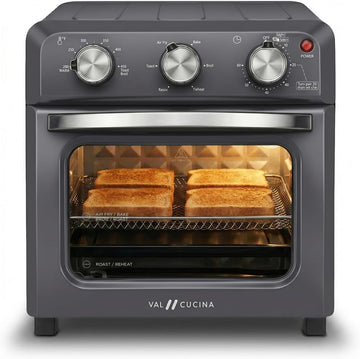 6-in-1 Air Fryer Toaster Oven Combo, Compact 12.7 QT Small Countertop Convection Oven, Fits 9" Pizza