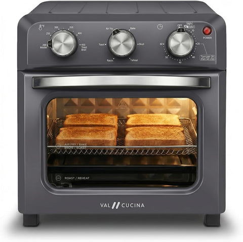 6-in-1 Air Fryer Toaster Oven Combo, Compact 12.7 QT Small Countertop Convection Oven, Fits 9" Pizza