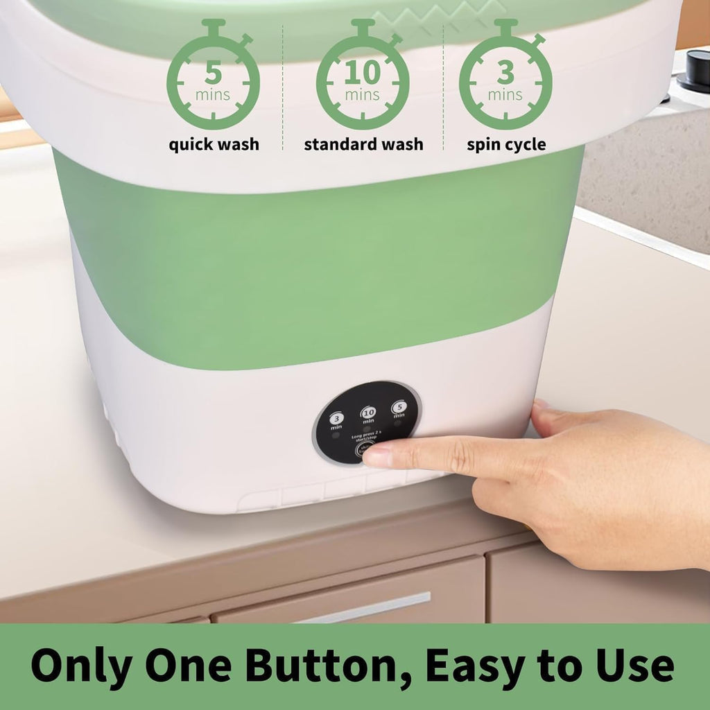 Portable Washing Machine, 16L Upgraded Mini Washer with Spin Basket Laundry Machine, 3 Cleaning Modes Suitable for Small Clothes, Foldable Design Ideal for Hotel, Home, Apartment and Campain