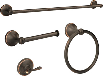4 Piece Antique Bathroom Hardware Accessories Set Oil Rubbed Bronze,24 Inch Towel Bar Set,Towel Rack Set,Bathroom