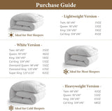 Luxury King Down Feather Fibers Comforter, Ultra-Soft Cotton Blend Fabric