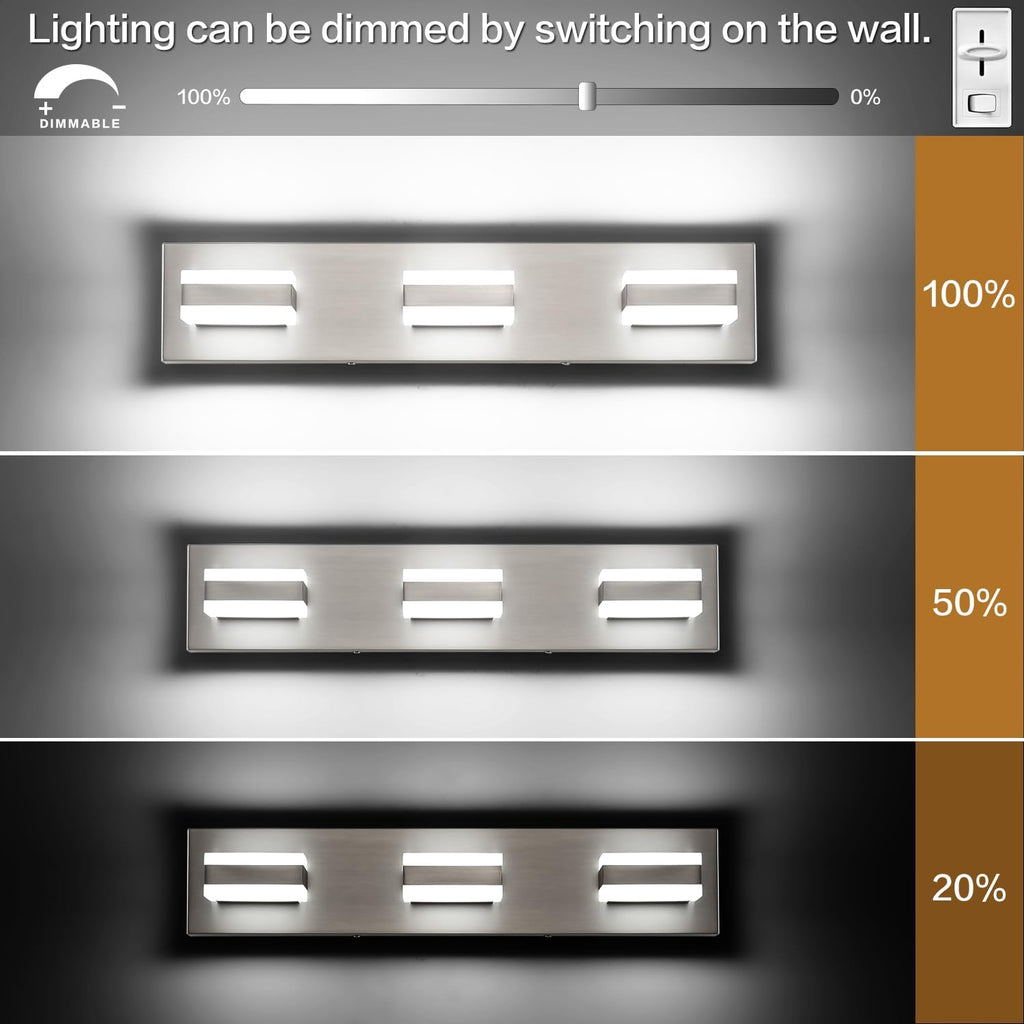 Bathroom Vanity Lights Over Mirror Brushed Nickel Bathroom Light Fixture 3 Light Led Lights s Vanity Lights for Bath