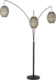 Maui Arc Floor Lamp with 3 Movable Shades & Adjustable Height- Perfect Lighting and Corner Decor, An