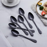Black Silverware Set for 12, 60-Piece Stainless Steel Flatware Set, Shiny Black Metal Cutlery Set, Include Fork