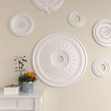 Oakleaf Ceiling Medallion, 29 1/8"OD x 3 5/8"ID x 1"P (Fits Canopies up to 6 1/4"), Factory Primed