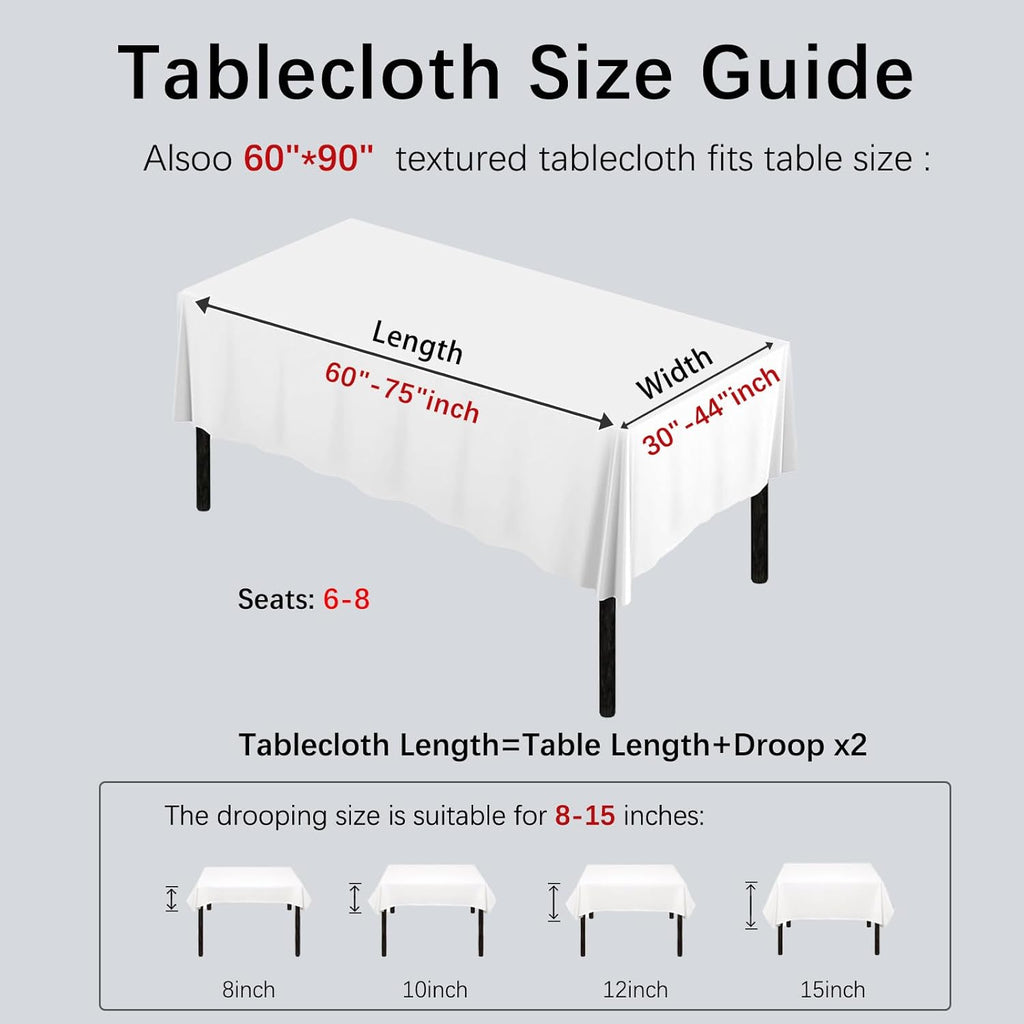 Textured Table Cloth for Rectangle Tables 60×90 Inch Waterproof Linen Tablecloth Spill Proof and Wri