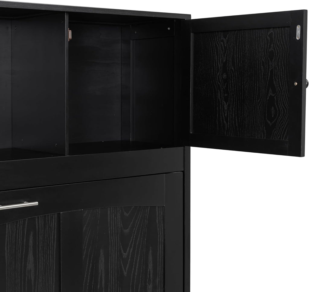 Full Horizontal Murphy Bed with Storage Cabinets,Solid Wood Farmhouse Hideaway Folding Farmhouse Murphy Wall Bed